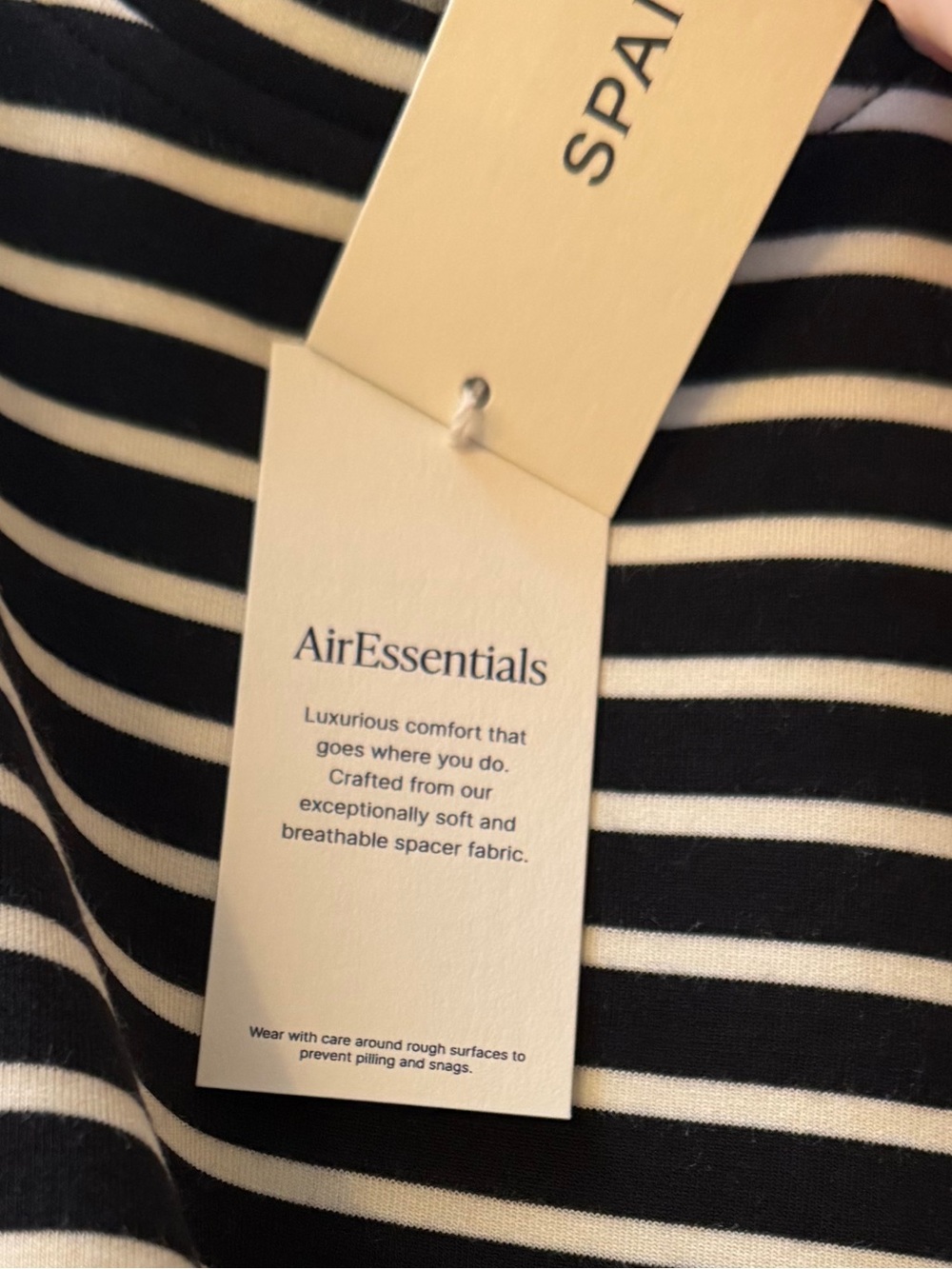 New with Tags Spanx Air Essentials Black and White Striped Tie-Waist Maxi Dress - Picture 5 of 12